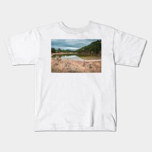 Autumn Lake Reflections in the Grasslands Kids T-Shirt